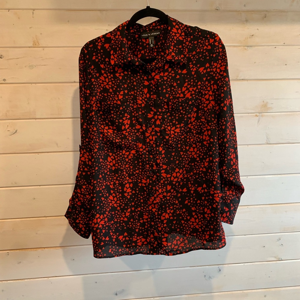 Love & Legend | Heart Button Up Blouse